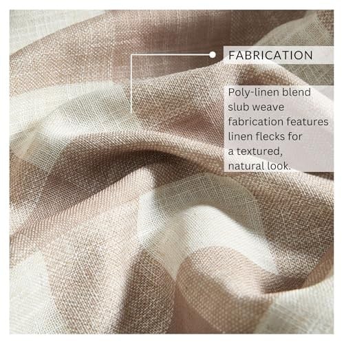 Elrene Home Fashions Farmhouse Living Grainger manda karo karartma perdesi, oturma odası ve yatak odası için, çubuk cepli, 132,1 x 213,4 cm, keten, 1 perde