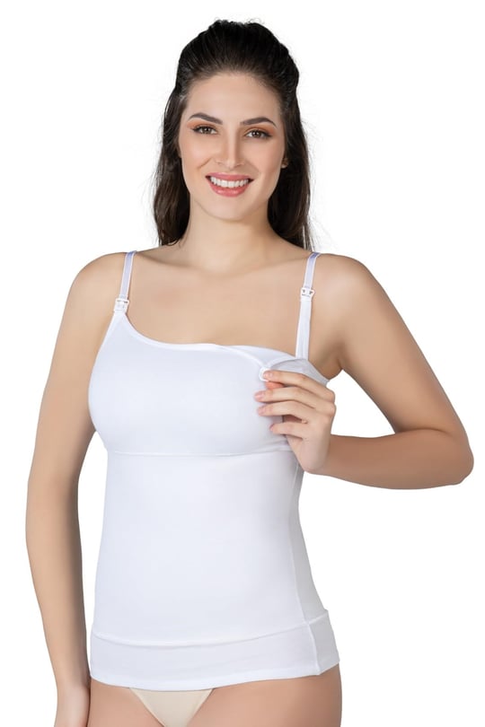 Emay 1402 Modal Cotton Emzirme Atlet Korse - Beyaz - L