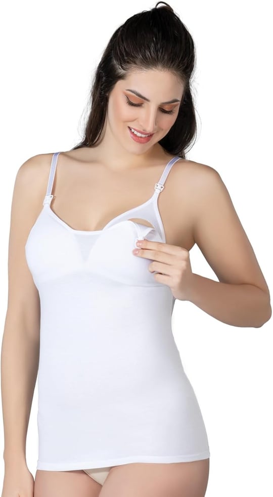 Emay 1413 Modal Cotton Kaplı Emzirme Atlet - Beyaz - 95