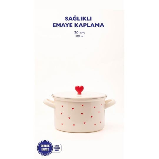 Emaylab Cupid 20 Cm Emaye Tencere (3 Li̇tre)