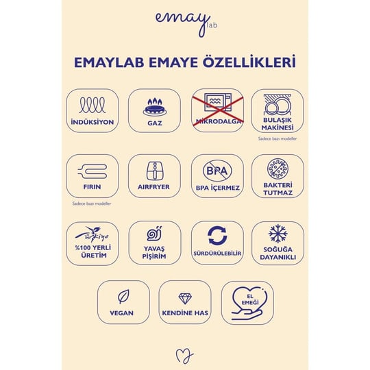 Emaylab Cupid Emaye Ahşap Saplı Cezve (500ml-6 Kişilik)