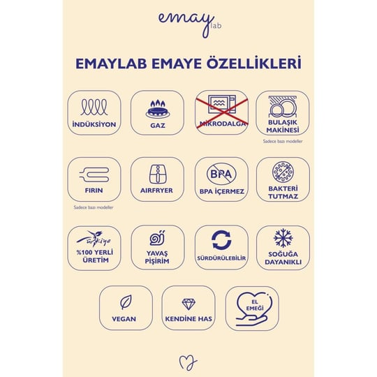 Emaylab Cupid Emaye Bowl Tabağı - Bowl Kase - Salata Kasesi - Sunum Kasesi 21cm