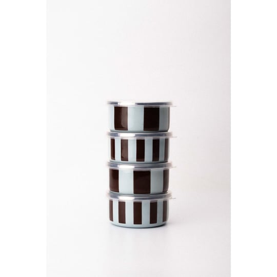 Emaylab Emaylabxpeppythings Berry Emaye 4’lü Kapaklı Kase Çerezlik, Kahvaltılık, Reçellik, Zeytinlik, Sunumluk Seti 8cm 200 Ml