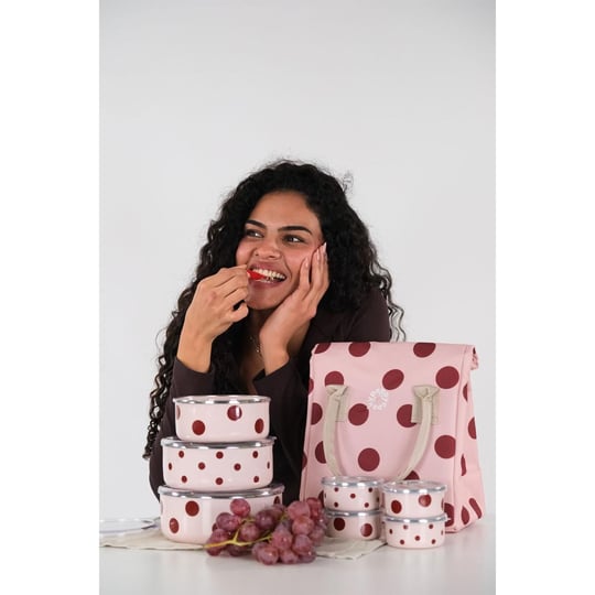 Emaylab Emaylabxpeppythings Cherry Emaye Üçlü Saklama Kabı Seti (ocaklarda Kullanilabi̇li̇r)