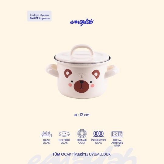Emaylab Little Bear Mini Bebek Tenceresi 12cm (850 Ml)
