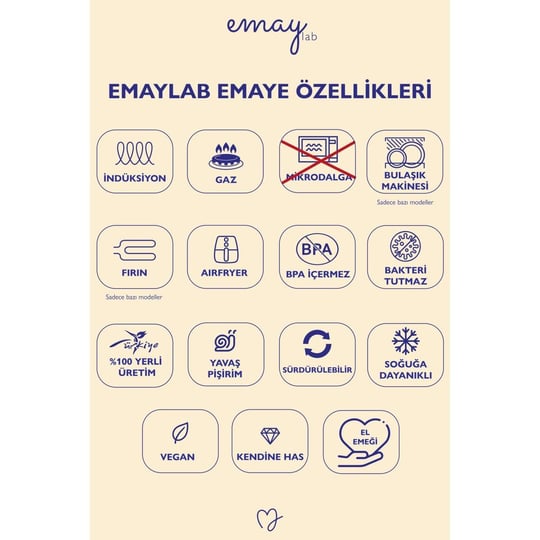 Emaylab Mısharu 26 Cm Dekoratif Emaye Tepsi / Servis Sunum Tabağı