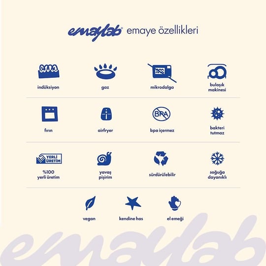 Emaylab Mood Emaye Bowl Tabağı - Bowl Kase - Salata Kasesi - Sunum Kasesi 21cm