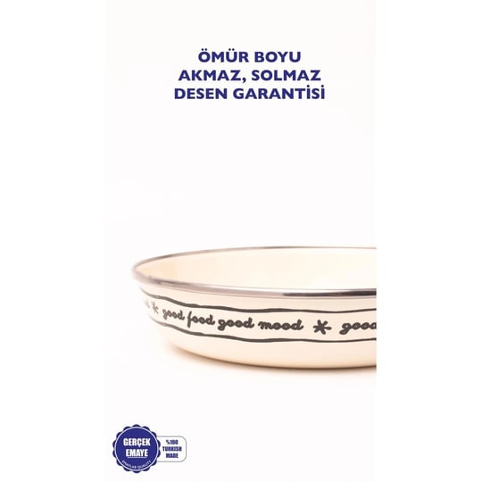 Emaylab Mood Emaye Bowl Tabağı - Bowl Kase - Salata Kasesi - Sunum Kasesi 21cm