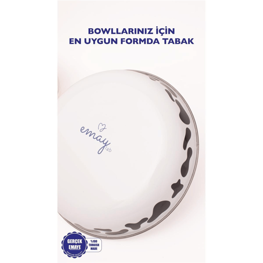 Emaylab Mötilda Emaye Bowl Tabağı - Bowl Kase - Salata Kasesi - Sunum Kasesi 21cm