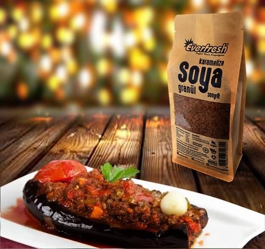 emfa everfresh doğal besin kaynağınız Granül Soya Kıyması (Karamelize Granür, 300 gr.)