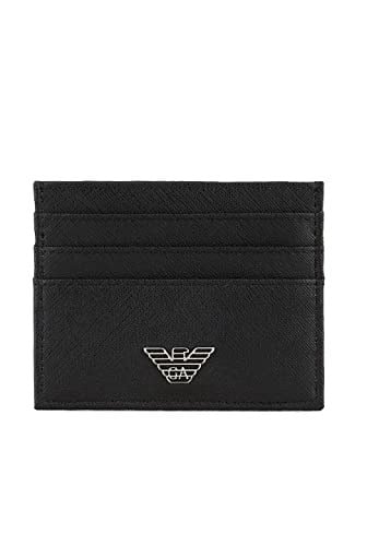 Emporio Armani Erkekler Kredi Kartı Tutacağı Siyah, Siyah, S, Modern