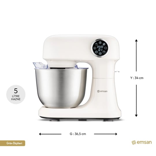 Emsan Bella Gusto Pro Dijital Ekranlı Stand Mikser Krem 1500W