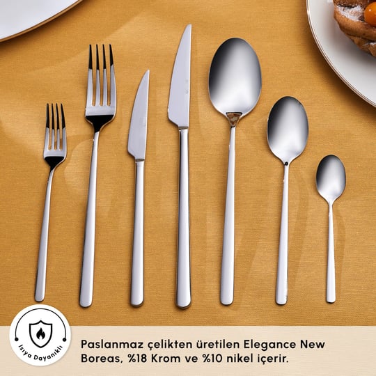 Emsan Boreas Platin 12 Kişilik 84 Parça Çatal Kaşık Bıçak Takımı