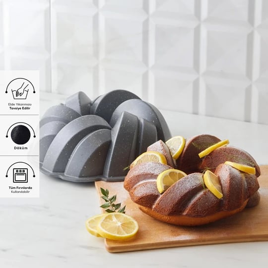 Emsan Cake Pro Örgü Döküm Kek Kalıbı Antrasit 26 cm