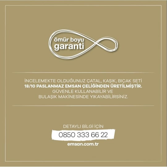 Emsan Çatal Kaşık Bıçak Elegance Sedir 84 Parça Kutulu