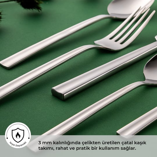 Emsan Çınar 84 Parça 12 Kişilik Çatal Kaşık Bıçak Takımı