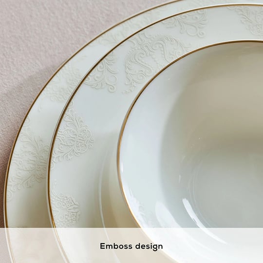 Emsan Elegance Bone Siena 53 Parça 12 Kişilik Yemek Takımı Gold