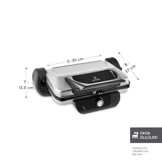 Emsan Future Combo Tost Makinesi Ekstra Waffle Plaka Hediyeli Silver