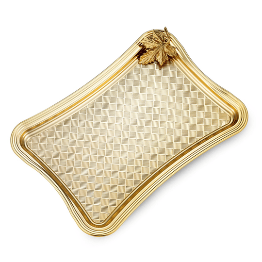 Emsan Leafy Dikdörtgen Tepsi Gold