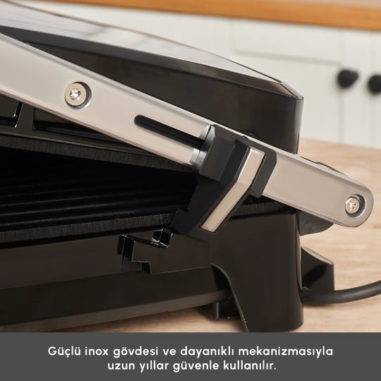 Emsan Press 4 Dilim Kapasiteli Izgara ve Tost Makinesi Inox 2000W