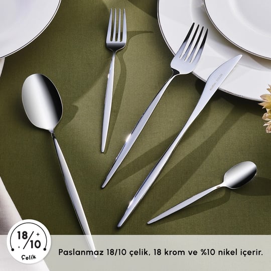 Emsan Sintra 40 Parça 8 Kişilik Çatal Kaşık Bıçak Takımı Platin