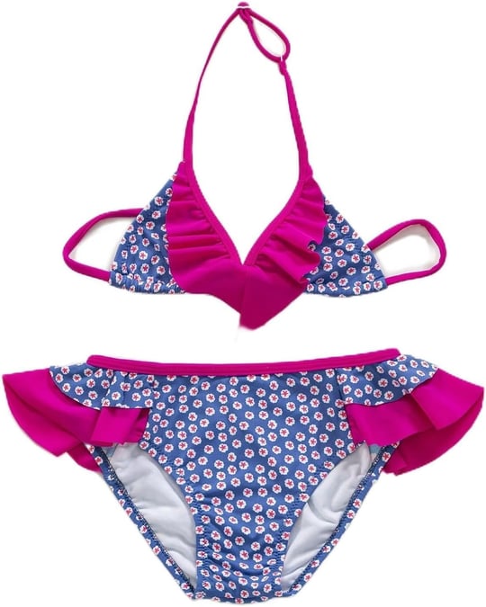 Endeep Kız Çocuk Desenli Üçgen Bikini Takımı