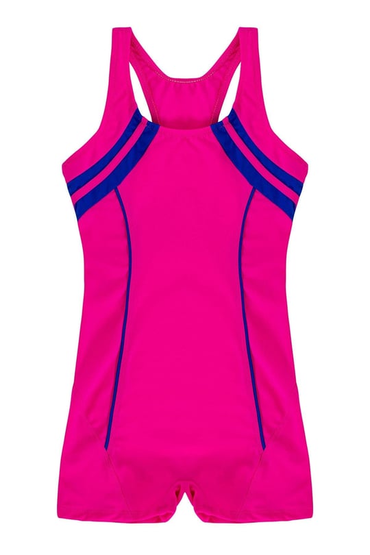 Endeep Kız Çocuk Şeritli Pembe Yüzücü Sporcu Mayo