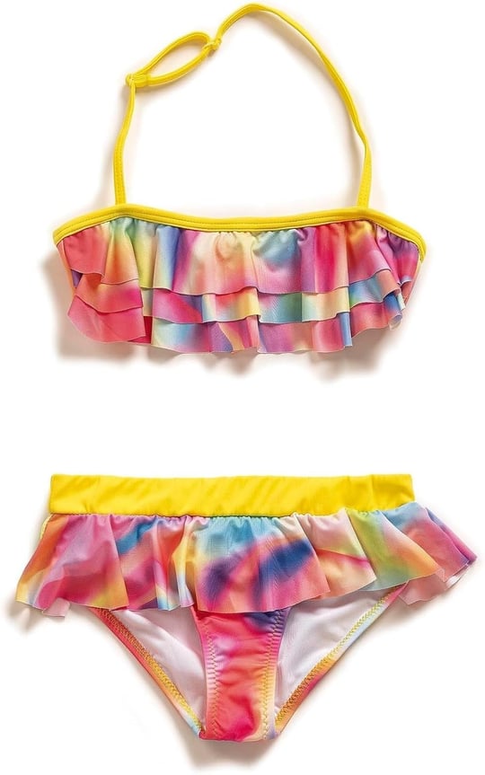 Endeep Kız Çocuk Volanlı Desenli Bikini Takımı
