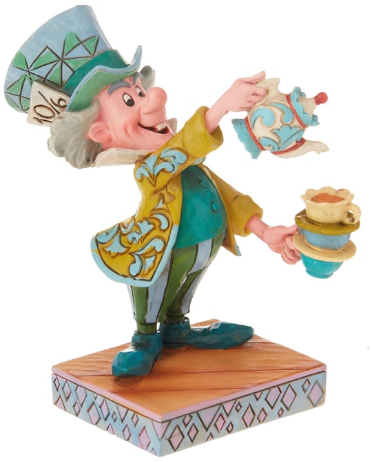 ENESCO Disney Traditions by Jim Shore Alice Harikalar Diyarında Dekoratif Figür, Çılgın Şapkacı, 12 cm, Çok Renkli