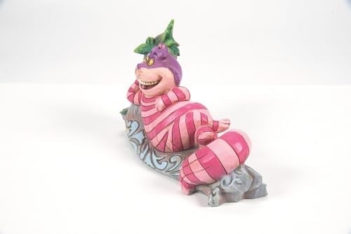 Enesco Jim Shore Alicein Disney Traditions Harikalar Diyarında Cheshire Kedisi Ağaç Heykelcikleri, 6 cm, Çok Renkli