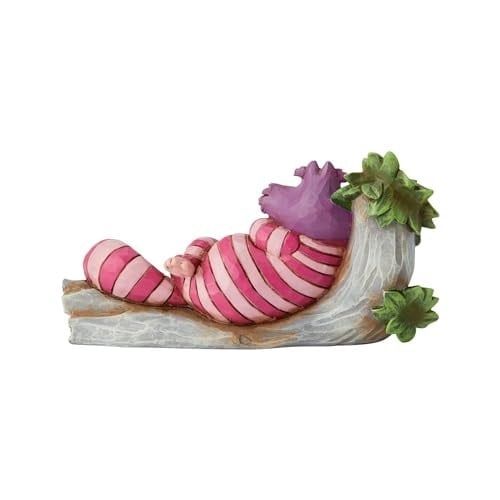 Enesco Jim Shore Alicein Disney Traditions Harikalar Diyarında Cheshire Kedisi Ağaç Heykelcikleri, 6 cm, Çok Renkli