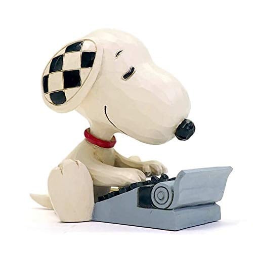 Enesco Jim Shore Peanuts Snoopy Yazma Minyatür Heykelcik, 7,5 cm, Çok Renkli