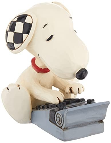 Enesco Jim Shore Peanuts Snoopy Yazma Minyatür Heykelcik, 7,5 cm, Çok Renkli