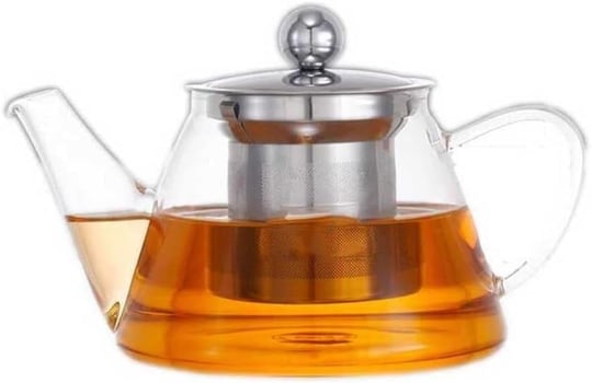 Epinox Cam Bitki Çayı Demliği 500 ml - Çelik Süzgeçli Demlik