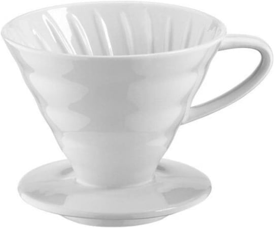 Epinox Seramik Kahve Dripper - Porselen Demleyici - No: 2 - Beyaz (Hario V60 Benzeri)