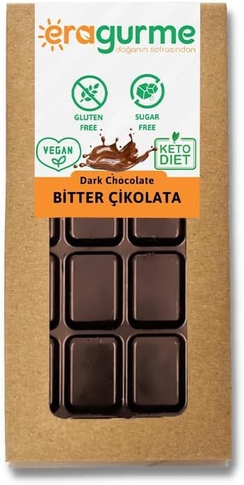 eragurme Bitter Çikolata - Ketojenik & Vegan & Şeker İlavesiz