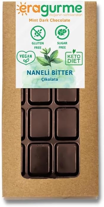 eragurme Bitter Naneli Çikolata - Ketojenik & Vegan & Şeker İlavesiz