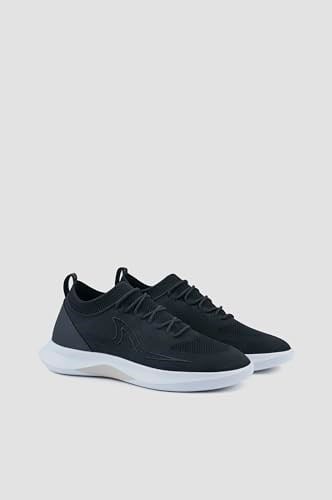Erkek Bağcık Kapamalı Kauçuk Yüzgeç Baskılı Esnek Koşu Tabanlı Siyah Sneaker C0P8023-011 - Bedenler: 41 EU, 43 EU, 44 EU