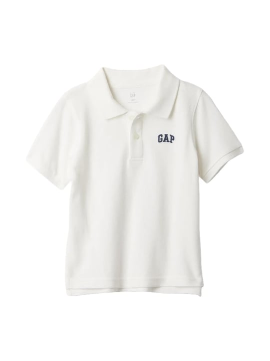 Erkek Bebek Gap Logo Polo Yaka T-Shirt Krem