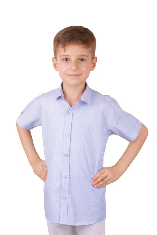 erkek çocuk filafil kumaş kısa kollu gömlek kuşak içi garni