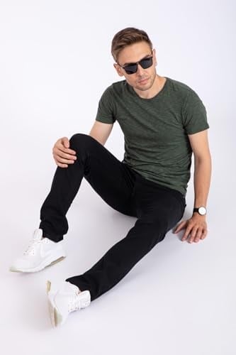 Erkek Denim Siyah Slim Fit Likralı Dar Kot Jean Pantolon 2130