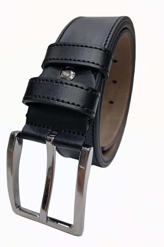 Erkek Deri Kemer 2li Siyah Kahverengi Dikişli 4 cm 135 CM gutieroNM-691