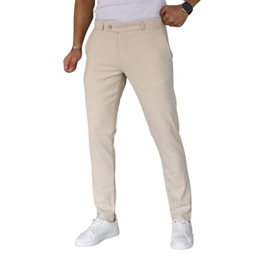 Erkek Italyan Kesim Likralı Kumaş Pantolon Dar Kesim Boru Paça Spor Tarzı Klasik Pantalon