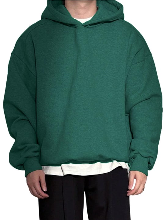Erkek Kapüşonlu Oversize Sweatshirt 3 İplik Şardonlu Sweatshirt