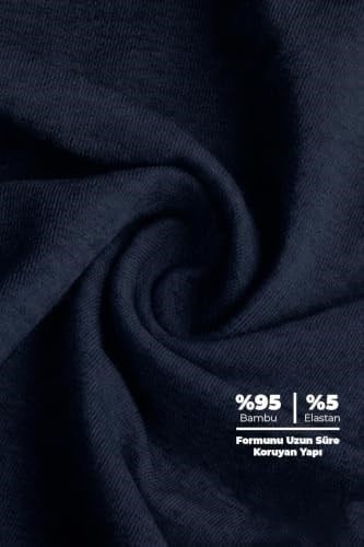 Erkek Lacivert 3’Lü Uzun Paça Bambu Boxer - 25201