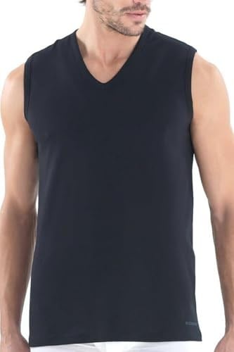 Erkek Loose Fit 2li V Yaka Siyah Sıfır Kol Atlet 9227 Blackspade