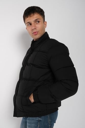 Erkek Regular Fit Su İtici Rüzgar Geçirmez Siyah Mont | Waterproof Çimalı Trend Mont | Soğuk Havalarda -20°Cye Kadar Koruma - MM-119