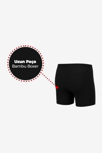 Erkek Siyah 3’Lü Uzun Paça Bambu Boxer - 25201