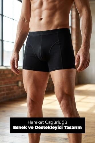 Erkek Siyah 5’Li Klasik Bambu Boxer - 25103