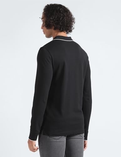 Erkek Slim Fit Uzun Kollu Polo Yaka Siyah Polo Yaka T-Shirt K10K112753-BEH